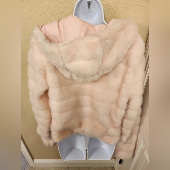 Baby Pink Paris Blues Reversible Fur Jacket Size Large | Vintage | 2000's - Picture 4 of 11